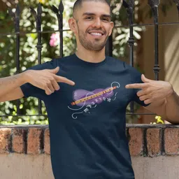 The Mad Riyazi Unisex Bansuri Printed Round Neck Cotton T-shirt-image-74