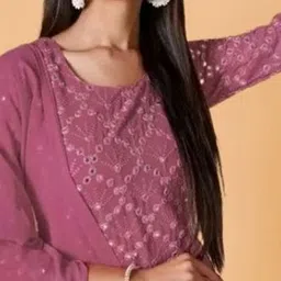 PARROT CREATION Geometric Embroidered Thread Work Kurta With Sharara And Dupatta image 2