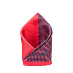The Tie Hub Men Red & Navy Blue Printed Silk Square Pocket Square-10