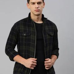 SHOWOFF Multicolor Regular Fit Check Jacket-image-86