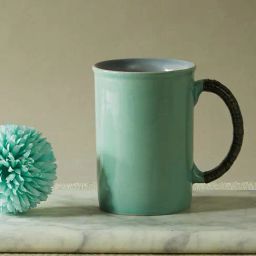 Fabindia Home Bunaai Green Ceramic Glazed Mug-image-28