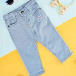 Pantaloons Baby Kids Blue Cotton Applique Jeans-image-34