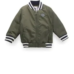 U.S. Polo Assn. Kids Green Solid Full Sleeves Bomber Jacket-image-25