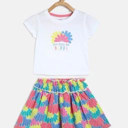 MINIKLUB Kids Multicolor Floral Print Top with Skirt-image-60