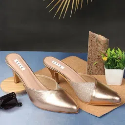 Elle Women's Rose Gold Mule Shoes-image-14