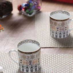 Goodhomes White Bone China Coffee Mugs (350 ml) - Set of 2-38