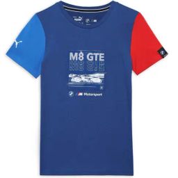 Puma Kids BMW M Motorsport Blue Cotton Printed T-Shirt-image-30