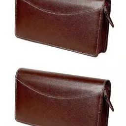 Sukesh Craft Polyurethane Chequebook Holder Cum Card Holder Brown Pack of 2-picture-42