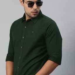 WROGN Men Green Slim Fit Casual Shirt-image-12