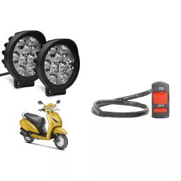 Cartronics 9 Round Cap LED Fog Light With On/Off Switch for Honda Activa 5 G (Set of 2 Pcs)-38