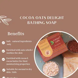 EARTHY SAPO Set Of 2 Cocoa Oats Delight Bathing Soap - 100 g Each image 4