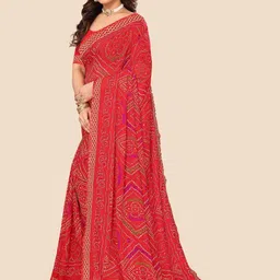 KANOODA Embroidered Pure Georgette Bandhani Saree-picture-4