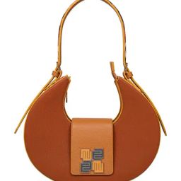 Eume Chestnut Tangerine Camo Vegan Leather Hobo Shoulder Bag-15