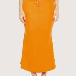 Secrets By ZeroKaata Mustard Plain Saree Shapewear-picture-10