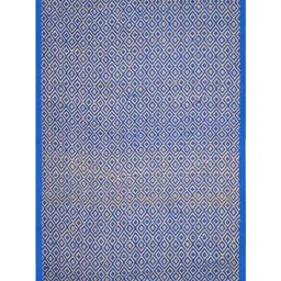Saral Home Blue Geometric Textured Anti-Skid Carpet-51