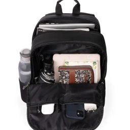 Zouk Statement Bombay Houndstooth Black Jute Printed Laptop Backpack - 16.9 Ltrs image 4