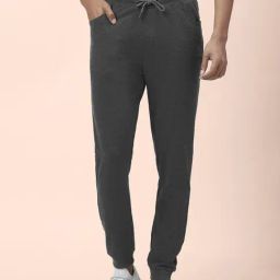 Ajile by Pantaloons Charcoal Grey Cotton Slim Fit Joggers-image-53