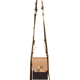 Eume Mocha Choco Brown Camo Vegan Leather Satchel Handbag-12