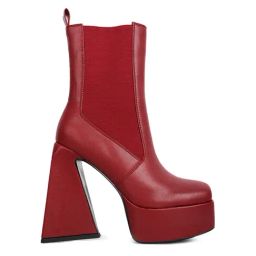 London Rag Women's Burgundy Chelsea Boots-image-75