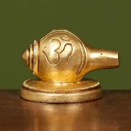Ekaa Handicrafts Golden Brass Shankh Incense Holder-image-29