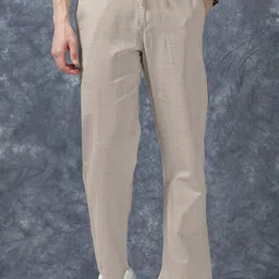 VOGAAN Men Solid Relaxed Straight Leg Trousers-image-18