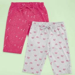 Pantaloons Junior Kids Grey & Pink Cotton Printed Pajamas-image-83