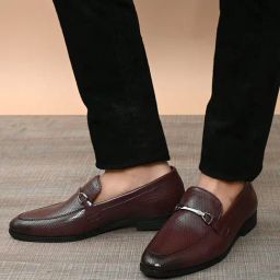 San Frissco Men's Fleck Burgundy Loafers-picture-34