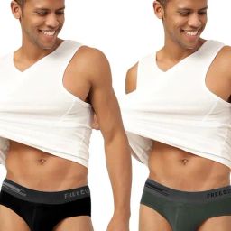 Freecultr Pot Black & Seaweed Green Comfort Fit Briefs - Pack of 2-picture-24