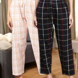 Kryptic Black & Pink Cotton Relaxed Fit Printed Lounge Pants - Pack of 2-image-75