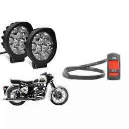 Cartronics 9 Round Cap LED Fog Light With On/Off Switch for Royal Enfield Classic 350(Set of 2 Pcs)-12