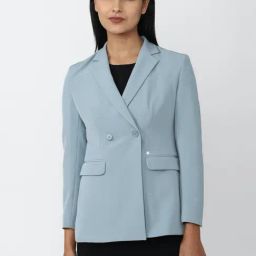 Van Heusen Powder Blue Regular Fit Blazer-image-15