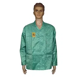 SCHOFIC Antistatic ESD Safe Lab Coat/Jacket Full Sleeves Unisex Green Size - L (Pack of 50)-19