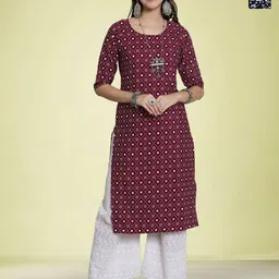 Moda Rapido Pack Of 2 Printed Round Neck Straight Kurtas-image-89