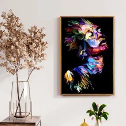 999Store Multicolor Canvas Colourful Man Face Art Canvas Painting-15
