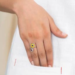 Shaya 92.5 Sterling Silver Phulwadi Work Ring for Women-image-39