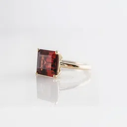GenZcomplex Gold-Plated Brass Garnet Finger Ring-56