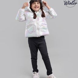 Babyoye Full Sleeves Polyester Hooded Jacket- White-image-75