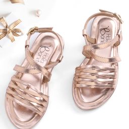 Hola Bonita Party Wear Slip On Sandal Solid Colour - Gold-image-45