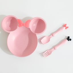 Minnie Mouse Meal Bowl with Spoon & Fork Set  - Pink-6