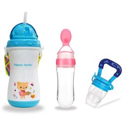Chinmay Kids Soft Straw Feeding Sipper Anti Spill for Kids With Fruit Feeder And Soother - Made of Food-Grade Material, 100% free of BPA (Blue-Pink-Blue)-18