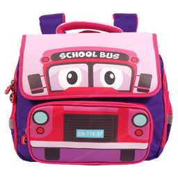 Toyshine Cute School Bus Design Rectangular Shape Bagpack for Preschool kindergarten School Picnic Travel Bag For Kids Pink Height 14 Inch-image-49