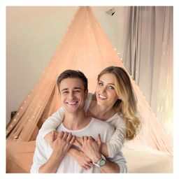 Special You Canopy Tent for Decoration, Canopy for Bedroom, Peach net Curtains with Fairy Lights, Aesthetic Room Decor, Backdrop for Decoration - 6 pcs-17
