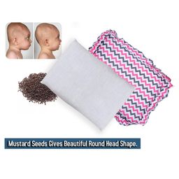 Luvlittle Baby Cotton Head Shaping Mustard Seed Rai Pillow with Zip Closure - ZigZag Print (Pink)-image-5