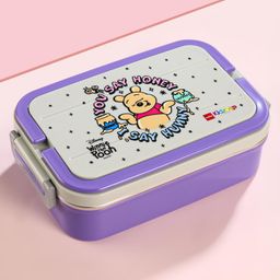 Cello Kidzbee Athena Hunny Bear Stainless Steel Lunch box - Purple-image-32