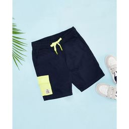 Pantaloons Junior Cotton The Game Is On Text Printed Shorts - Navy Blue-image-32