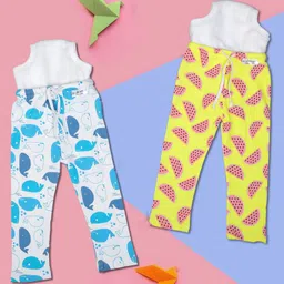 Snugkins Diaper Pant Potty Training Pajamas for Boys & Girls|100% Cotton Size 4(4-5 years)-Pack of 2-Watermelon & Whale-picture-43