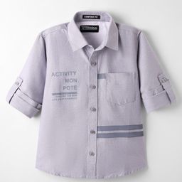 Rikidoos Full Sleeves Typography Printed Shirt - Light Blue-image-22
