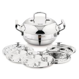 Bergner BE Bergner Essentials Triply Stainless Steel 21cm Multi Kadai - Induction Bottom-image-27