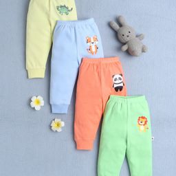 BUMZEE Cotton Knit Full Length Lounge Pants with Animal Print Pack of 4 - Multicolor-image-31
