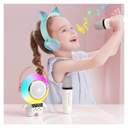 Sanjary Spaceman mini Portable Bluetooth Speaker with Alarm Clock, Ambient Light, Supports TF Card/USB, AUX in color design may vary image 2